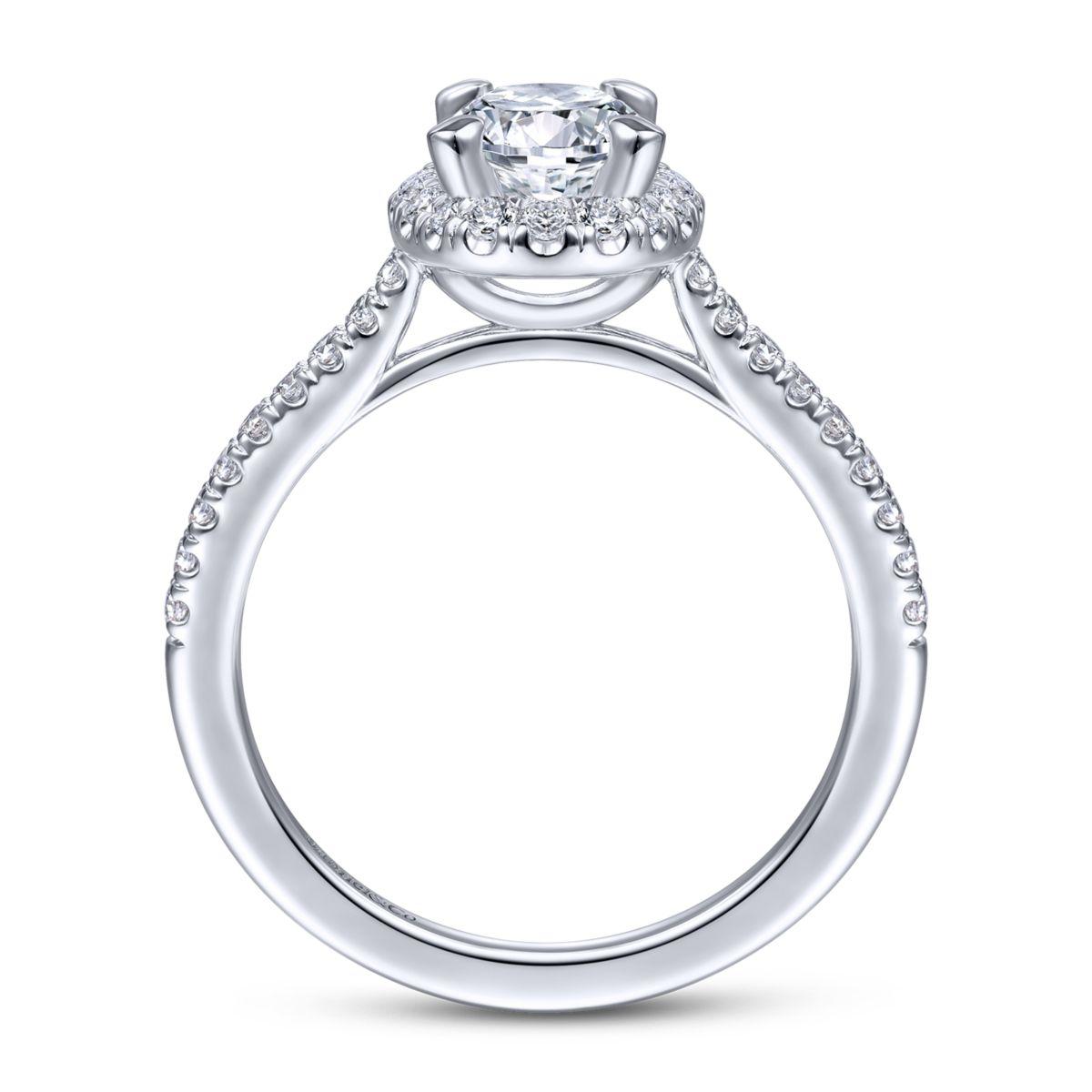 GABRIEL & CO – OVAL HALO DIAMOND ENGAGEMENT RING - Beard's Diamonds