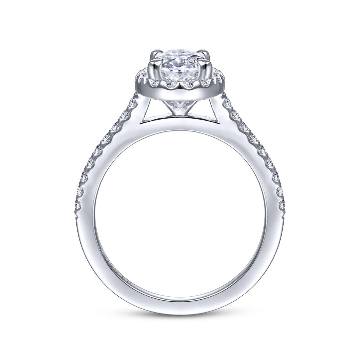 GABRIEL & CO – OVAL HALO DIAMOND ENGAGEMENT RING - Beard's Diamonds