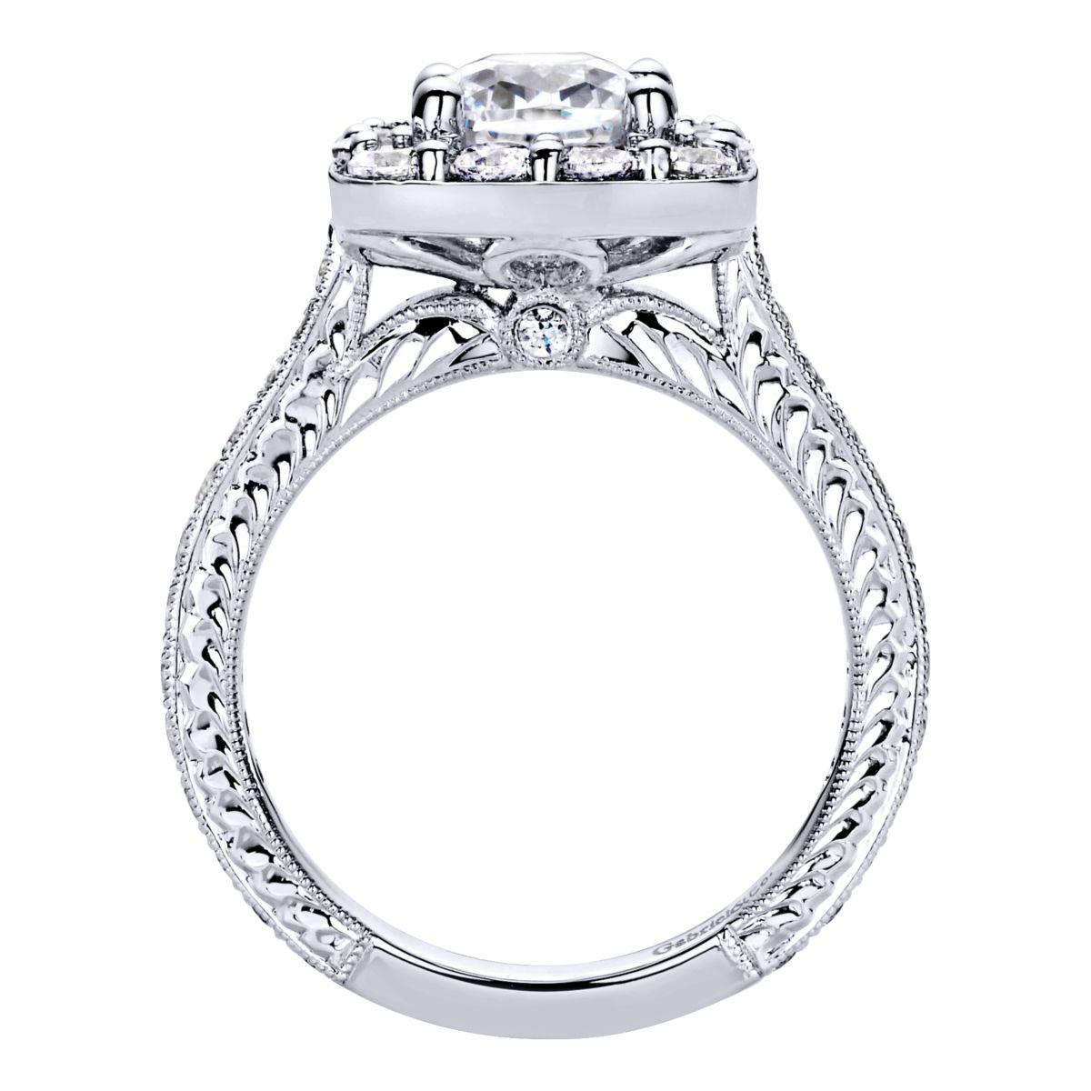 GABRIEL & CO – CUSHION HALO DIAMOND ENGAGEMENT RING - Beard's Diamonds