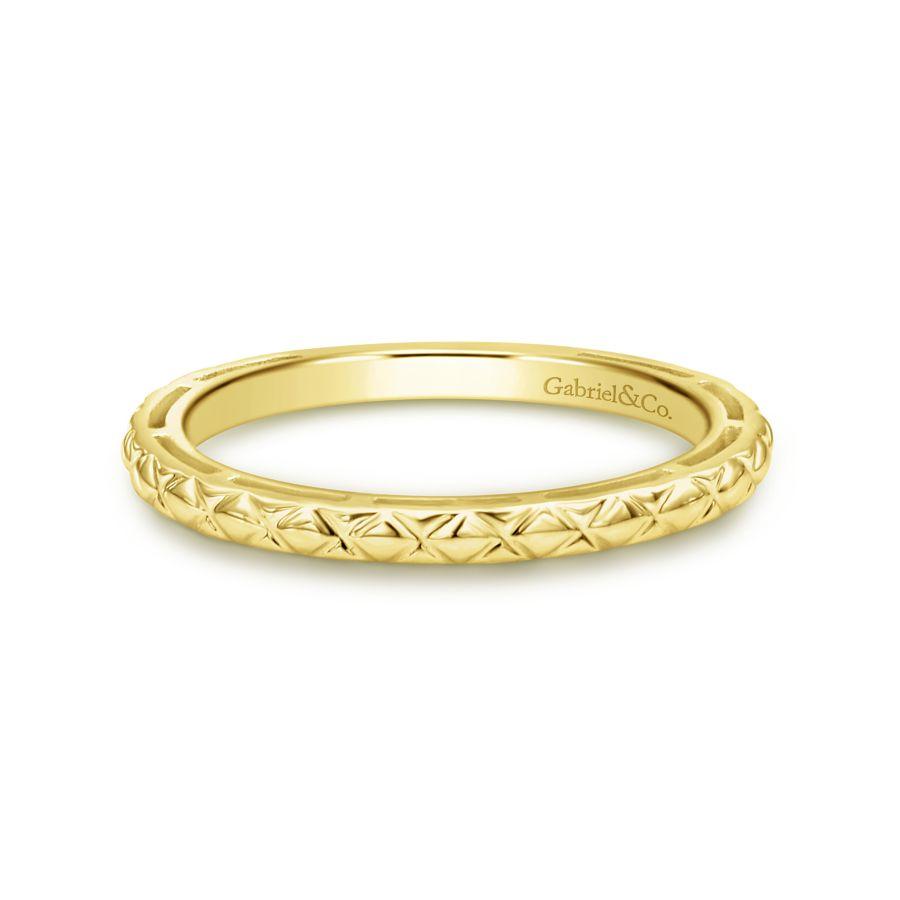 GABRIEL & CO – QUILTED PATTERN STACKABLE RING - Beard's Diamonds