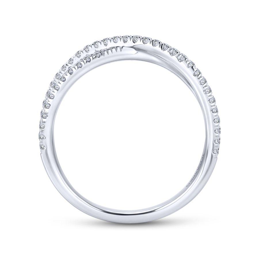 GABRIEL & CO – CRISS CROSS DIAMOND STACKABLE RING - Beard's Diamonds
