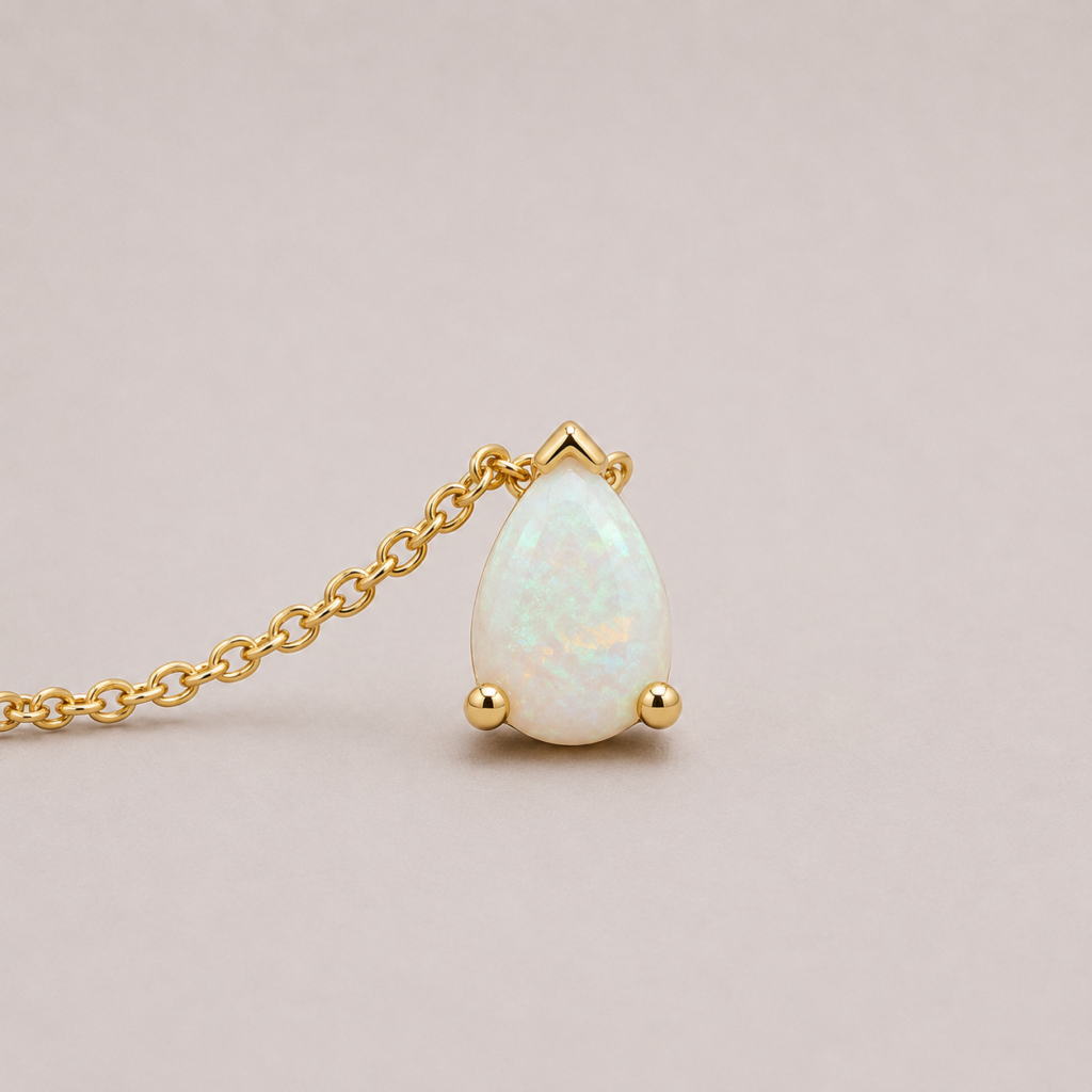 yellow gold opal necklace